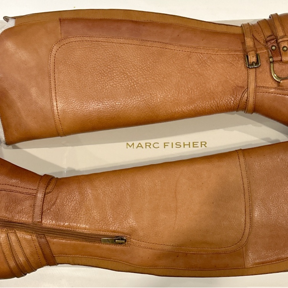 Beautiful Marc Fisher over the knee Kierra medium brown leather - size 8.5